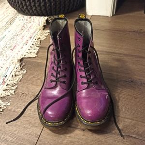 Purple Dr. Martens Lace-up Boots